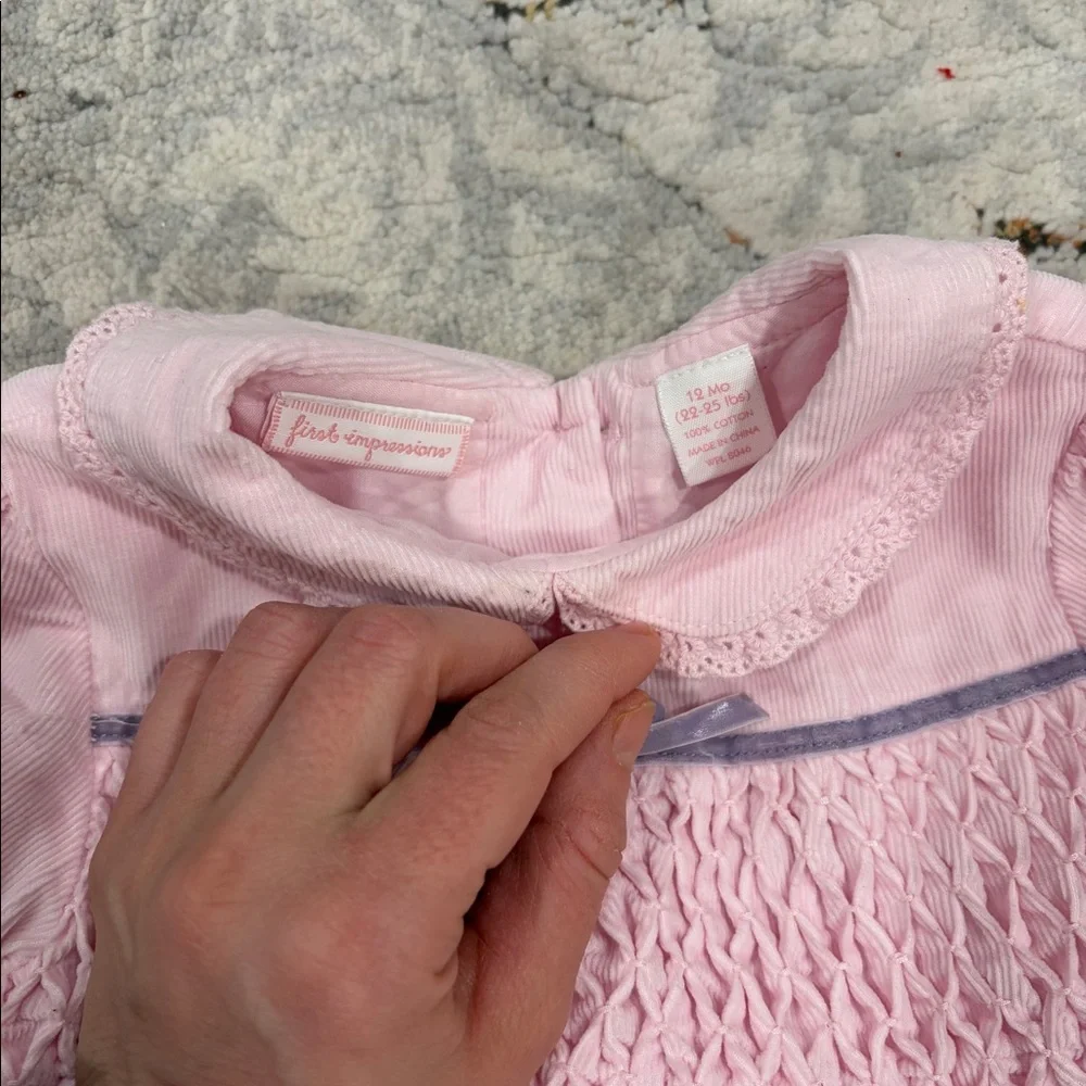 First Impressions smocked corduroy dress, 12 mo - Picture 3 of 3